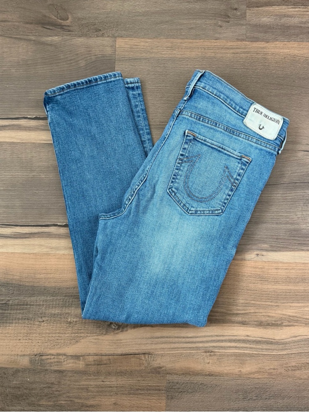 True Religion Women's Cora High Rise Straight Crop Jeans - Gypset Blue - Size 32
